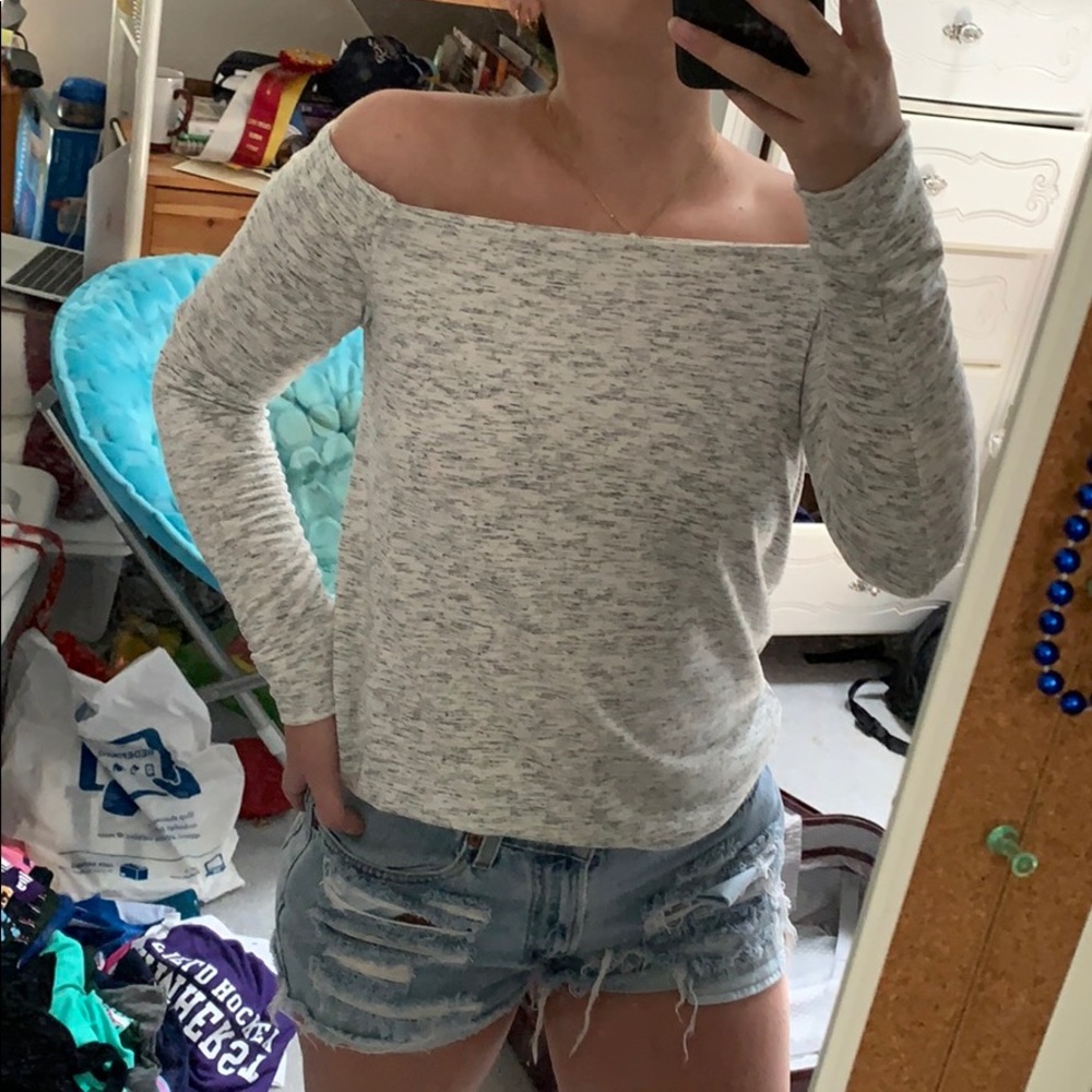 Club Monaco Off the Shoulder Sweatshirt